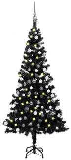 vidaXL Künstlicher Weihnachtsbaum Beleuchtung & Kugeln Schwarz 120 cm 3077674