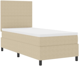 vidaXL Boxspringbett Hellgrau und Weiß 203 x 100 x 128 cm Cordstoff 3337634