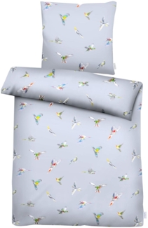 Apelt Mako-Satin Bettwäsche Lola grau bunt|155x220 cm + 80x80 cm