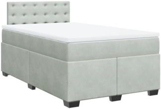 vidaXL Boxspringbett mit Matratze Hellgrau 120x200 cm Samt 3286294