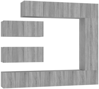 vidaXL 7-tlg. TV-Schrank-Set Grau Sonoma Holzwerkstoff 3114564