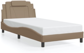 vidaXL Bettgestell "Viana" ohne Matratze Cappuccino-Braun 100x200 cm Kunstleder 3208079