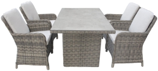 Bellavista Ria Dining Lounge Set, Polyrattan, grau, für 4 Personen