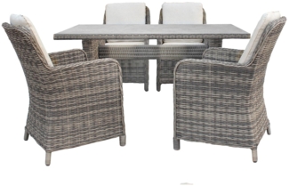 Bellavista Ria Dining Lounge Set, Polyrattan, grau, für 4 Personen