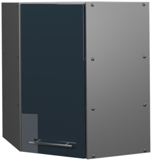 Eckhängeschrank Fame-Line Dunkelblau Hochglanz 57 cm Vicco