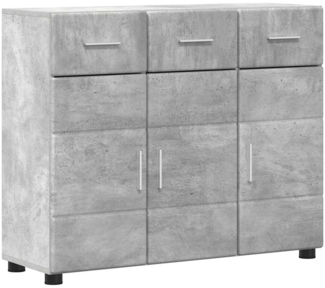 vidaXL Sideboard mit Tür Beton Grau 88,5 x 30,5 x 73 cm Holzwerkstoff 880314
