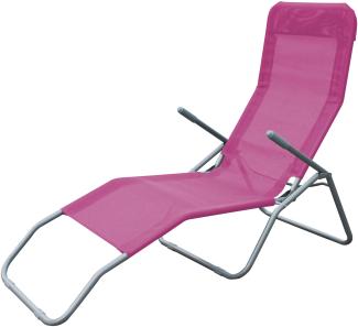 Siestaliege Kippliege Sonnenliege Strandliege Gartenliege klappbar pink