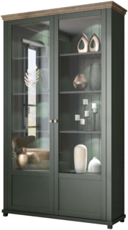 99rooms Elvira Vitrine II Grün Lefkas Eiche
