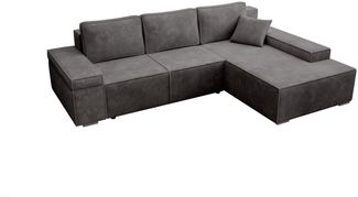 PROMETO Möbel Ecksofa L-Form Sofa mit Schlaffunktion, Bettkasten, Links/Rechts Milo