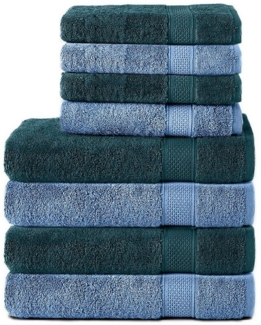 Komfortec Handtuch Set 100% Baumwolle, 4 Badetücher 70x140 und 4 Handtücher 50x100 cm, Frottee (Packung, 8-St), Badehandtuch & XXL Saunatuch, Weich, Towel, Groß