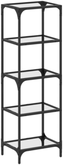 vidaXL Regal mit Glasböden Schwarz 40x30x123 cm Stahl 846041