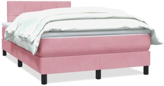 vidaXL Boxspringbett mit Matratze Rosa 120x220 cm Samt 3316256