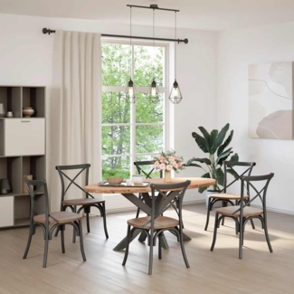 vidaXL Esstisch Hellbraun 180x90x74 cm Massivholz Eiche Oval 3305276