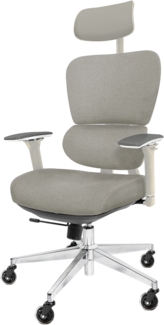 CLOUVOU ProSeat, ergonomischer Bürostuhl, thermoregulative Materialien, 4D-Armlehnen, 3D-Kopfstütze, BladeWheels, Creme-weiß