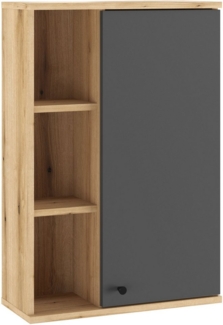 INOSIGN Hängeschrank Oslo, Badschrank mit Knopfgriff, Wandschrank im skandinavischen Design in der Türfarbe Weiß oder Grau verfügbar, ausreichend Stauraum
