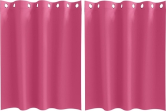 vidaXL Verdunkelungs-Vorhänge mit Ringen Helles Pink Polyester 4107403