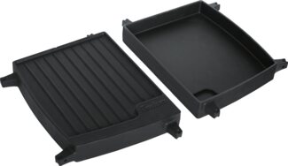Enders® Grillplattenaufsatz Guss-Wendeplatte 1/2, Gusseisen, BxTxH: 23 x 32 x 4 cm, Guss