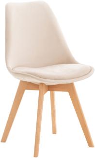 CLP Esszimmerstuhl Linares Mit Buchenholzgestell,beige Samt