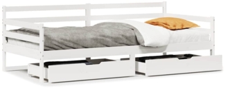 vidaXL Tagesbett mit Schubladen Weiß 90x190 cm Kiefernholz 3302062