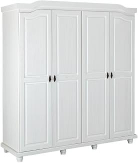 Kleiderschrank >Isny< (B/H/T 197 x 198 x 60 cm) in weiß - 197x198x60 (BxHxT)