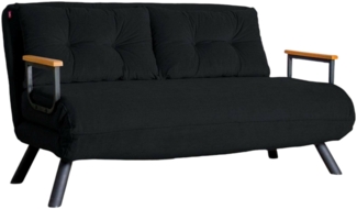 Dmora 2-Sitzer SchlafsofaCalvin, Verwandelbares Sofa, Lineare Stoffstruktur, Schlafsessel mit Stauraum, 133x78 h78 cm, Schwarz