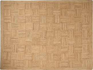 Teppich Jute beige 300 x 400 cm geometrisches Muster Kurzflor ESENTEPE