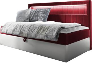 Boxspringbett 'Gladino Junior 2' rot 90x200 cm