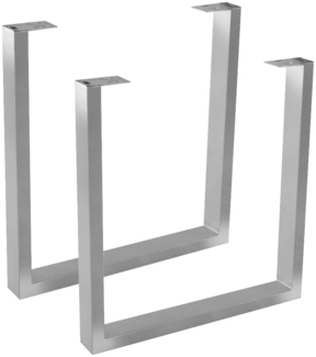Tischgestell 2er Set Roheisen lackiert Kufengestell Industrial-Design silber U-Form 528662