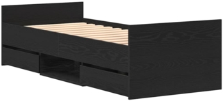 vidaXL Bettrahmen Schwarz Eichen-Optik 193 x 78 x 50 cm Holzwerkstoff 3329308