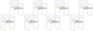 Gartenstuhlkissen 8er Set SASSARI PREMIUM 46 x 46 cm Taupe