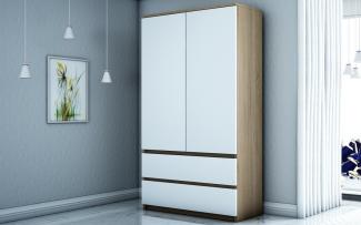 Designer Schrank Verona Weiß/Holz