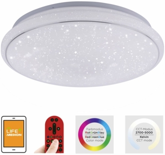 JUST LIGHT 14743-16 LOLAsmart LED Deckenleuchte Sternenhimmel rund 44cm RGBW
