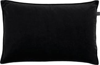 Overseas Middlestitch Samtkissen, 100% Polyester in Schwarz, 40x60 cm