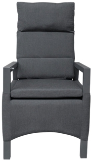 Gartensessel Keramo Deluxe / Ganimo, Stoff, Grau, Schwarz, 57 x 110 x 68 cm
