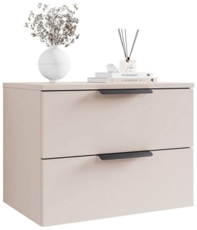 Lookway Nachttisch LINA 2S Kaschmir mit Schubladen und LED-Beleuchtung (1x Nachttisch), Breite: 55 cm