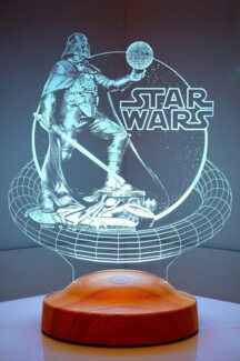 Geschenkelampe LED Nachttischlampe Star Wars Darth Vader 3D Nachtlicht Geschenk für Jungen, Leuchte 7 Farben fest integriert, Star Wars Geschenkartikel, Geburtstagsgeschenk für Freunde, Fanartikel