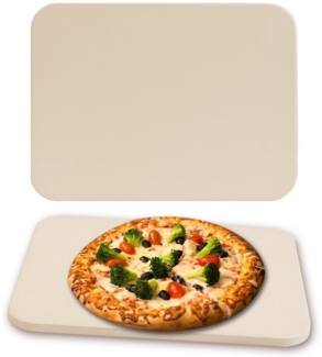 Pizzastein Brotbackstein Steinofen Cordierit 30x38 CM Beige Gasgrill Pizza Stone für knusprigen Boden Küchen Zubehör Grillzubehör Italienische Art