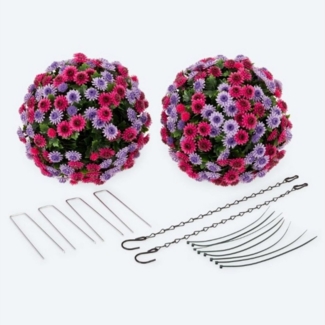 Kunstblume künstlicher Blütenball für das Beet, im Blumentopf oder zum Aufhängen Astern, Rosen, Online-Fuchs, variable Kunstpflanzen