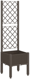 vidaXL Pflanzkübel mit Rankgitter Braun 40x40x142 cm PP 367920
