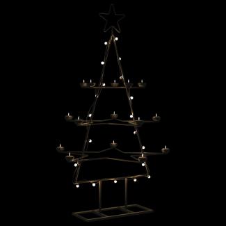 vidaXL Metall-Weihnachtsbaum zum Dekorieren Schwarz 105 cm 4018963