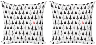 Abakuhaus Kissenbezüge Modern Accent Doppelseitiger Digitaldruck, (2 Stück), Weihnachten Triangle Pine Trees