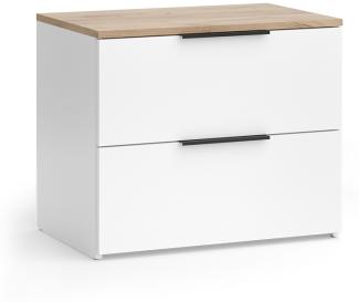 Vicco Kommode Wido Weiß Eiche 60 x 50 cm mit 2 Schubladen