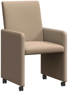 vidaXL Esszimmerstühle mit Rollen 2 pcs Cappuccino 57 x 66 x 94 cm 42017822