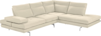 CALIA ITALIA Ecksofa Toby Wing, L-Form, Multifunktionssofa, bequem und edel, Sitztiefenverstellung und Armteilfunktion, Füße chrom glänzend
