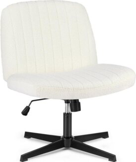 DUMOS Bürostuhl Ohne Armlehne Schneidersitz Stuhl, mit Verbreitertem Criss Cross Chair, drehbar