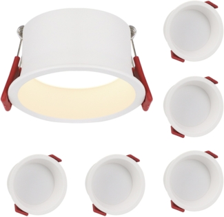 ZMH 5er Set LED Einbaustrahler 230V Einbauspots - 5W Decken Einbauleuchten - IP44 Bad LED Spots - 4000K Neutralweiß Feuchtraumlampe - Ø81mm Einbautiefe 45mm Beleuchtung für Badzimmer Küche