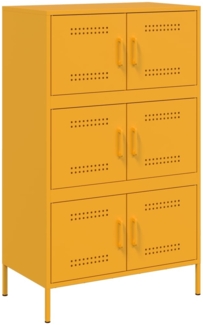 vidaXL Highboard Senfgelb 68x39x113 cm Stahl 842961