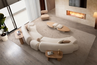 Ecksofa "Bluebelline" + Sessel-Beige