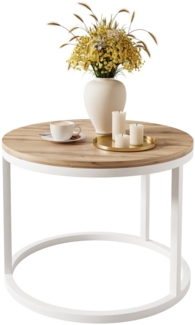 Lookway Couchtisch CIRI mit einer Platte in Holzdekor (1x Couchtisch), Durchmesser: ⌀60 cm