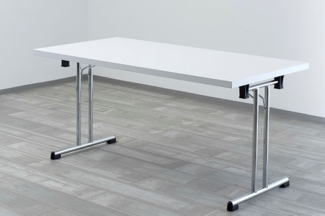 Klapptisch KL16 160x80cm Weiß Gestellfarbe: Chrom